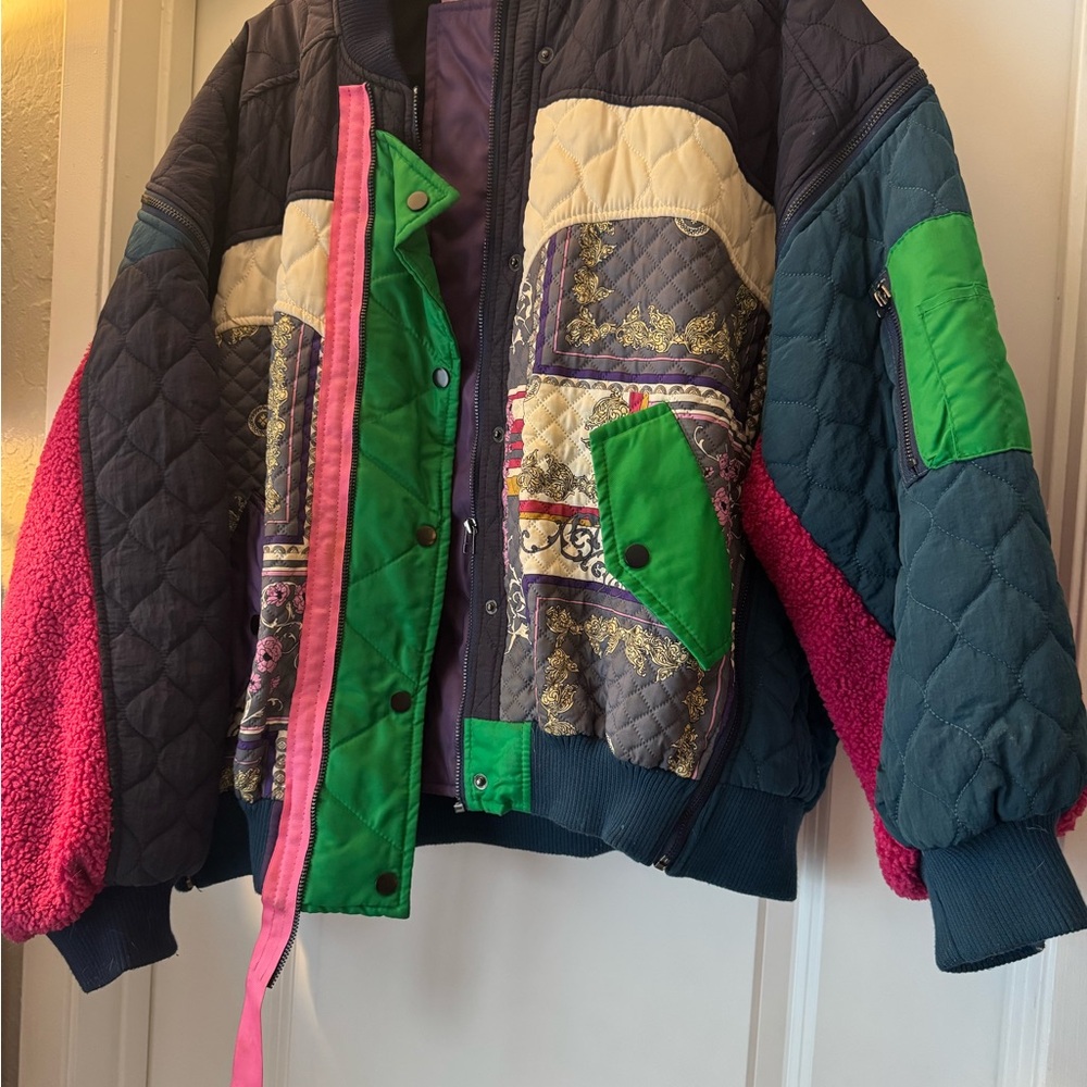 Vintage Patchwork Bomber Jacket - image 5